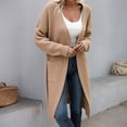 thumbnail image 3 of Long Cardigan Sweaters for Women Long Sleeve Loose Open Front Ribbed Knit Sweater Jacket with Pockets Fall Winter Coat, 3 of 5