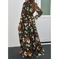 thumbnail image 3 of SHEWIN Plus Size Dresses for Women Boho Floral Print Maxi Dress with Long Sleeve V Neck Party Dress Spring Summer XL, 3 of 9