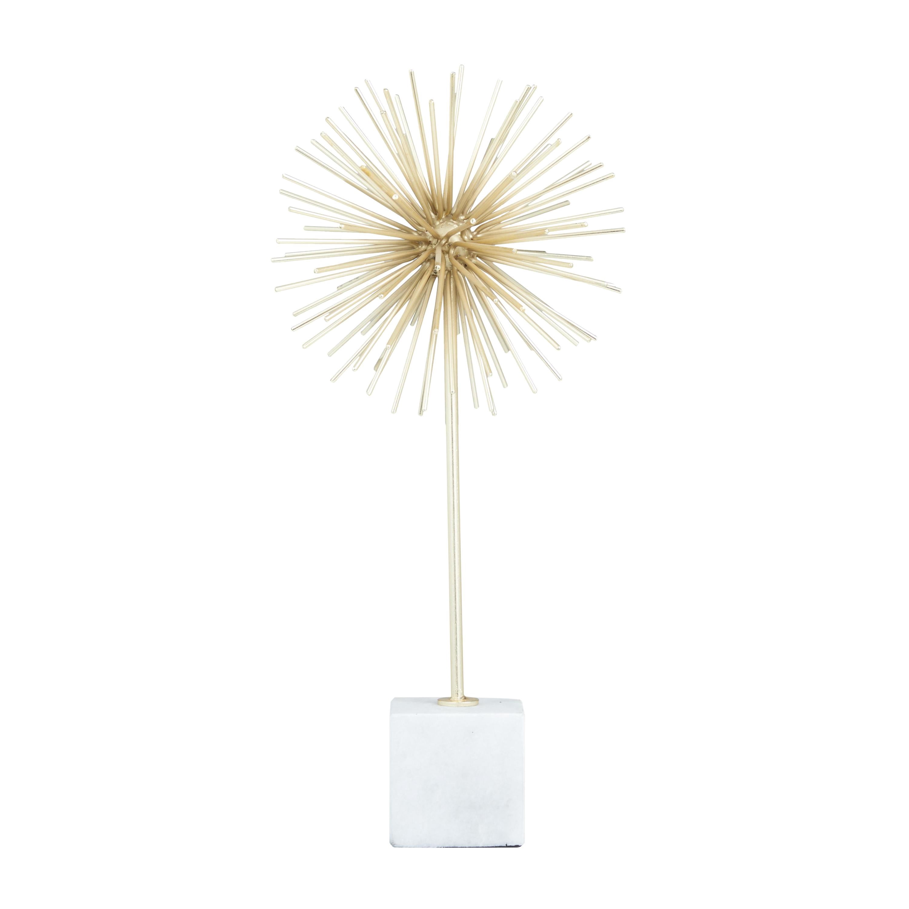 8" x 18" Gold Marble Starburst Sculpture with Marble Base, by CosmoLiving by Cosmopolitan