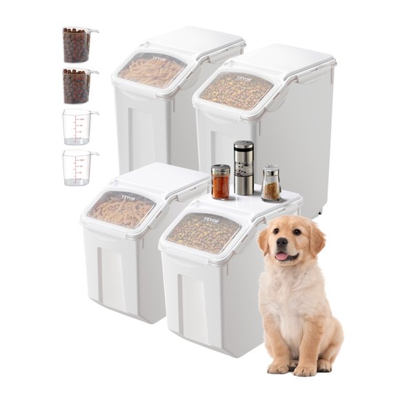 VEVOR 3.5Galx2 + 4.5Galx2 Ingredient Storage Container Airtight Kitchen Bin