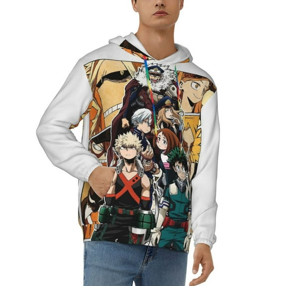 My Hero Academia Mens Active Sweatshirts Cozy Hoodie 3d Graphic Sweater Casual Winter Clothes Tops Coat Small