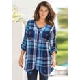 thumbnail image 4 of Roaman's Women's Plus Size Soft Plaid Button-Front Shirt, 4 of 5