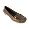 Womens Brown Exotic Animal Print Snake Skin Comfort Loafer Shoes - Size 6