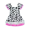 thumbnail image 4 of Ocealan Big Girls Princess Cow Printed Dance Dress School Party Ballet Dancewear BlacK White 10, 4 of 7