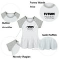 thumbnail image 2 of Future Voter Funny Dresses For Baby, Newborn Babies Skirts, Infant Princess Dress, 0-24M Kids Graphic Clothes (Gray Raglan Dresses, 18-24 Months), 2 of 5