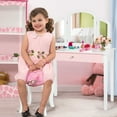 thumbnail image 4 of Gymax Vanity Princess Make Up Dressing Table W/ Tri-folding Mirror & Chair White, 4 of 10