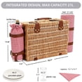thumbnail image 4 of Cesta de Picnic SatisInside para 4 Personas con Manta y Bolsa para Vino Roja, 4 of 9