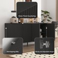 thumbnail image 2 of Rumiiro 59" Black Sideboard Cabinet Vertical Stripe, 4 Doors, Legged Design, Adjustable Shelves, Soft-Close Doors, 2 of 10