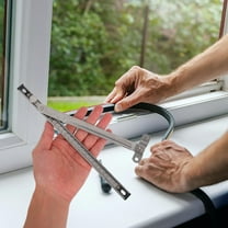 DINHEAROM Casement Window Limiter Steel Silver No Drill Installation 1Pcs 9.8X0.5X0.2in