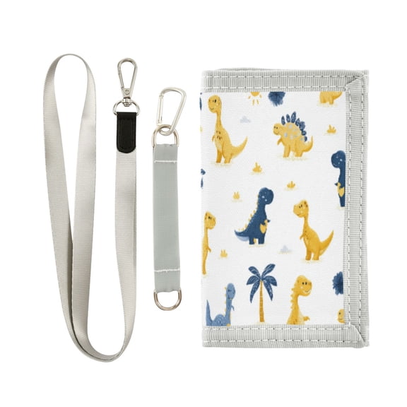 Cloth Purse Boys' Novelty Wallets Girls' Novelty Wallets Men's Wallets Women's Wallets Card Wallet Cash Wallet Student ID Bag Coin Wallet Yellow Dinosaur Seamless