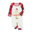 thumbnail image 5 of Elippeo Christmas Family Pajamas Matching Set Cartoon Letter Print Raglan Sleeve Tops and Elastic Plaid Pants Loungewear, 5 of 10