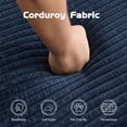 thumbnail image 4 of Couple-Friendly Deep Blue Sofa Bed - Modern Minimalist Corduroy Fabric, Reversible Cushion & Pillows Included, No Assembly Required, Suitable for Living Room & Bedroom, 4 of 6