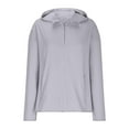 thumbnail image 6 of YDFCWXW Womens Sun Protection Jacket Hoodie UPF 50+ Long Sleeve Zip Up Sun Shirt Clothing Lightweight Outdoor Athletic Jacket Light Gray, XXL, 6 of 8
