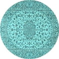 thumbnail image 1 of Ahgly Company Indoor Round Persian Light Blue Traditional Area Rugs, 4' Round, 1 of 4