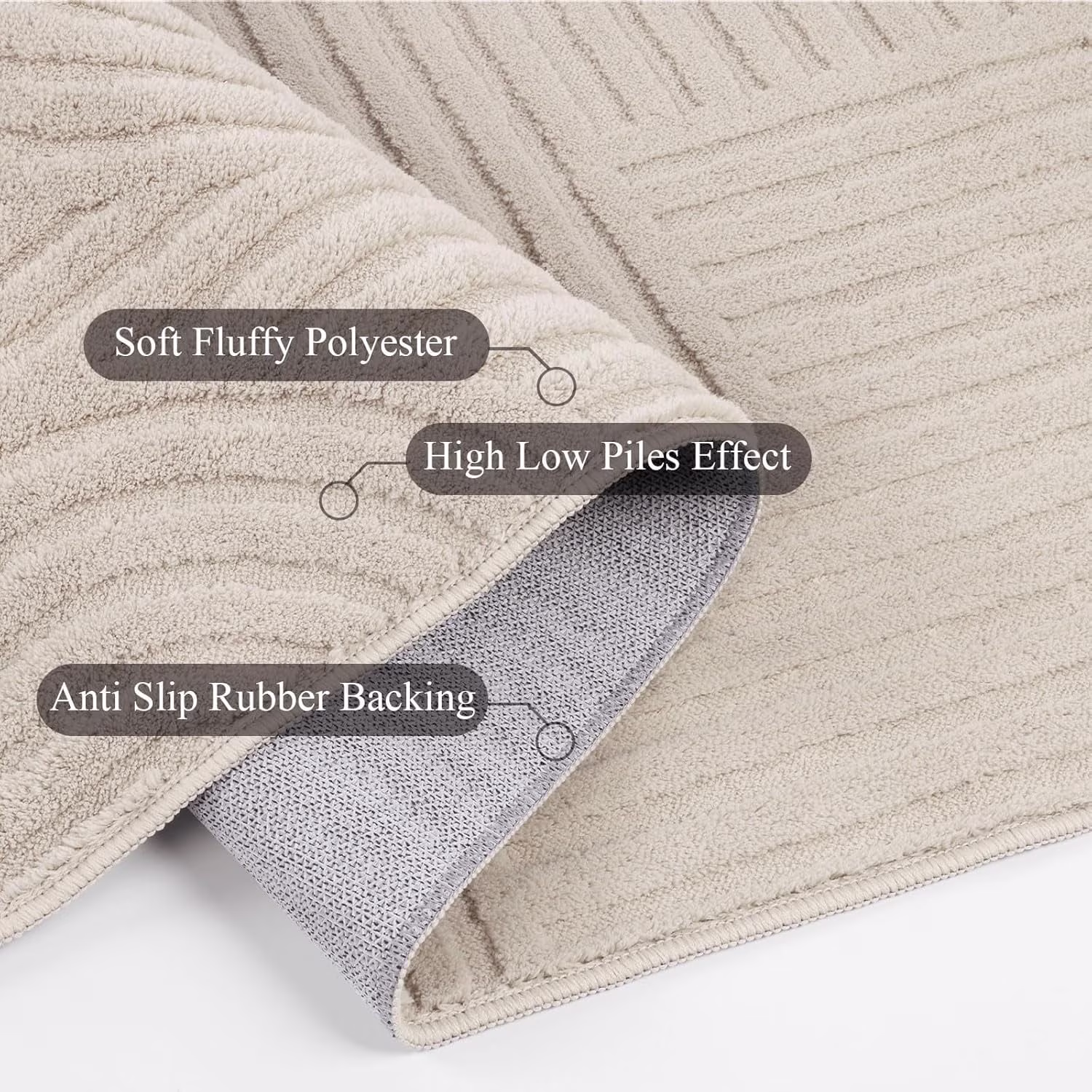 thumbnail image 4 of Vaukki 8'x10' Area Rugs for Living Room, Non Slip Washable Area Rug, Modern Indoor Floor Carpet for Bedroom, Beige, 4 of 6