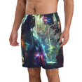 thumbnail image 2 of Balery Cosmic Cat In Window Traje de Baño Estilo Hawaiano para Hombre, Shorts de Secado Rápido con Bolsillos-Medium, 2 of 6