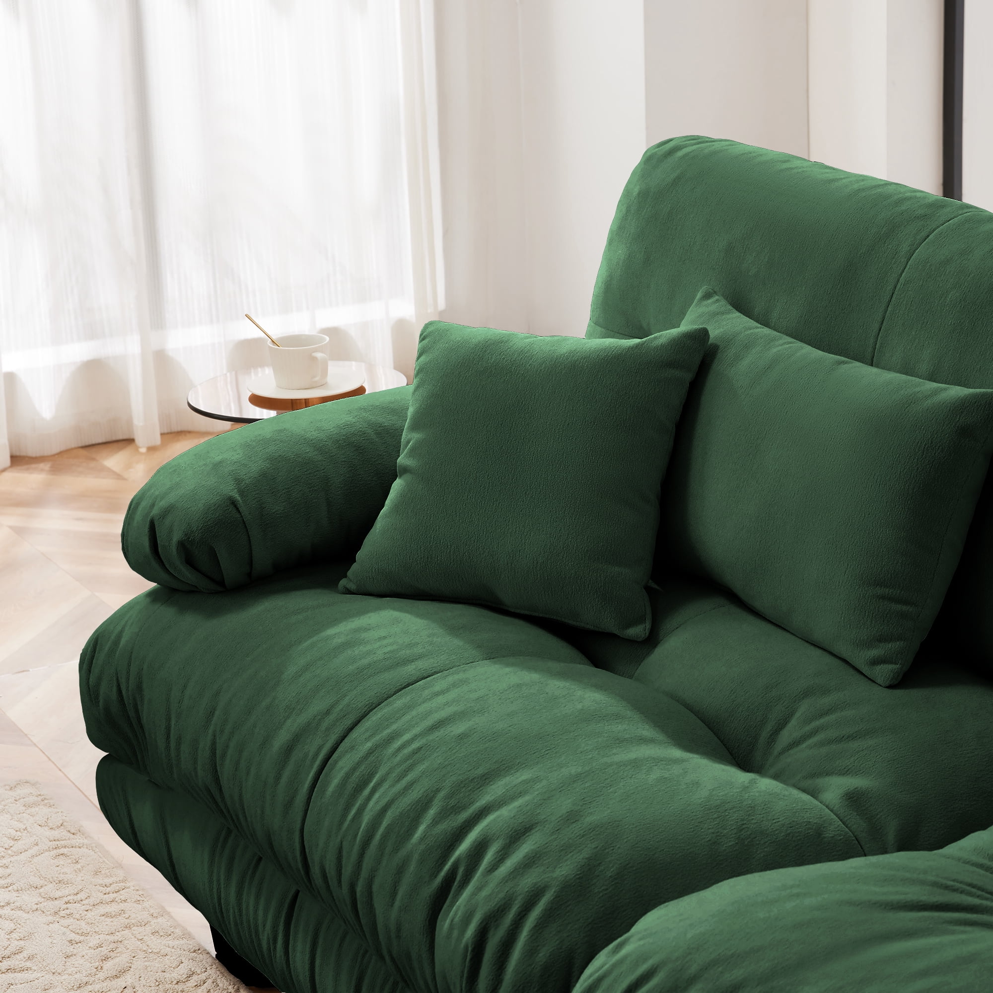 MAYEERTY 173.2in 4-Seater Sectional Sofa Modular Deep Seat Sofa Couch , Chenille Sofa for Living Room, Apartment, Studio, Office, Green