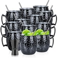 thumbnail image 1 of Moscow Mule - Juego de 12 tazas con doble jigger, taza de cóctel de acero inoxidable, perfecta para bebidas frías, 1 of 4