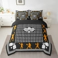 thumbnail image 2 of Manfei Pickleball Player Bedding Sets Full Size,Ball Games Comforter Sets with Sheets,Orange White Black Bed in a Bag Full Size For Kids Boys,Microfiber Bedroom Decorative Reversible,7-Piece, 2 of 7