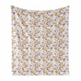 thumbnail image 1 of Cherry Blossom Soft Flannel Fleece Throw Blanket, Spring Concept Sparrow on Freshly Blooming Sakura Branches, Cozy Plush for Indoor and Outdoor Use, 70" x 90", Dried Rose Yellow, by Ambesonne, 1 of 6