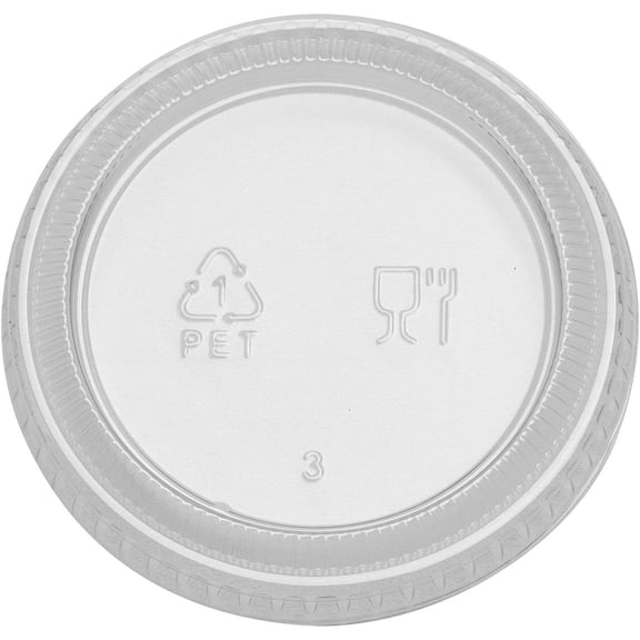 Plastic Portion Cup Lid Fits 1.5 oz to 2 oz Cups - Clear (2400/Carton)