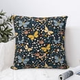 thumbnail image 4 of Pofeuu Flowers Butterfly Print Double-sided plush pillowcase Square Throw Pillow Covers Pillows Cover for Living Room Bedroom Sofa Couch Cushion Cover（No pillow core）-22"x22", 4 of 7