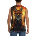 thumbnail image 4 of Goofa Sunset Maple Tree Fox Printed Men's Sleeveless T-Shirt - Athletic Gym Workout Tank Top for Men - Moisture-Wicking, UPF 30+ Quick-Dry Muscle Tee-Small, 4 of 8