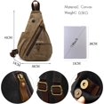 thumbnail image 3 of （Marrón）Bolso de pecho retro para hombre, mochila para mujer, bolso bandolera de lona, ​​bolso bandolera para negocios, universidad, escuela, ciclismo, camping, viajes, 3 of 5