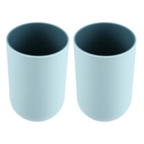 Unique Bargains 2Pcs Bathroom Cups Tumblers for Bathroom Bathroom Toothbrush Cup Blue 4.33''x2.76'' 350ml