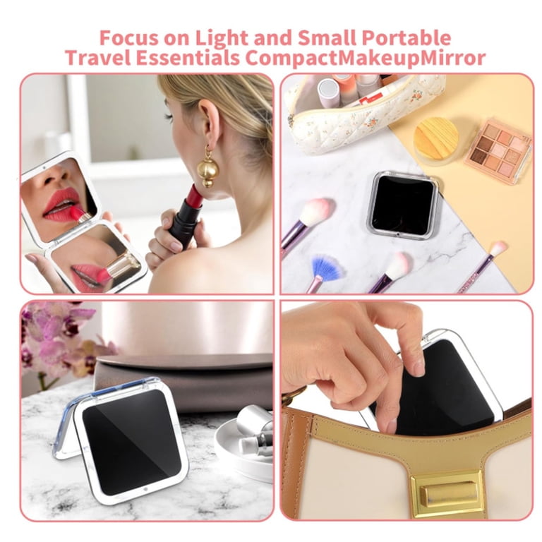 GoXteam 1X/15X Magnifying Mirror, Pocket Mirror for Purse, Travel