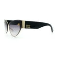 thumbnail image 6 of Womens Metal Frame Rimless Oversized Luxury Fashion Cat Eye Sunglasses Gold Black - Smoke, 6 of 7