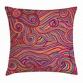 thumbnail image 1 of Abstract Throw Pillow Cushion Cover, Colorful Abstract Waves in Hand-drawn Sketch Style Vibrant Colored Funky Curls, Decorative Square Accent Pillow Case, 20 X 20 Inches, Multicolor, by Ambesonne, 1 of 2