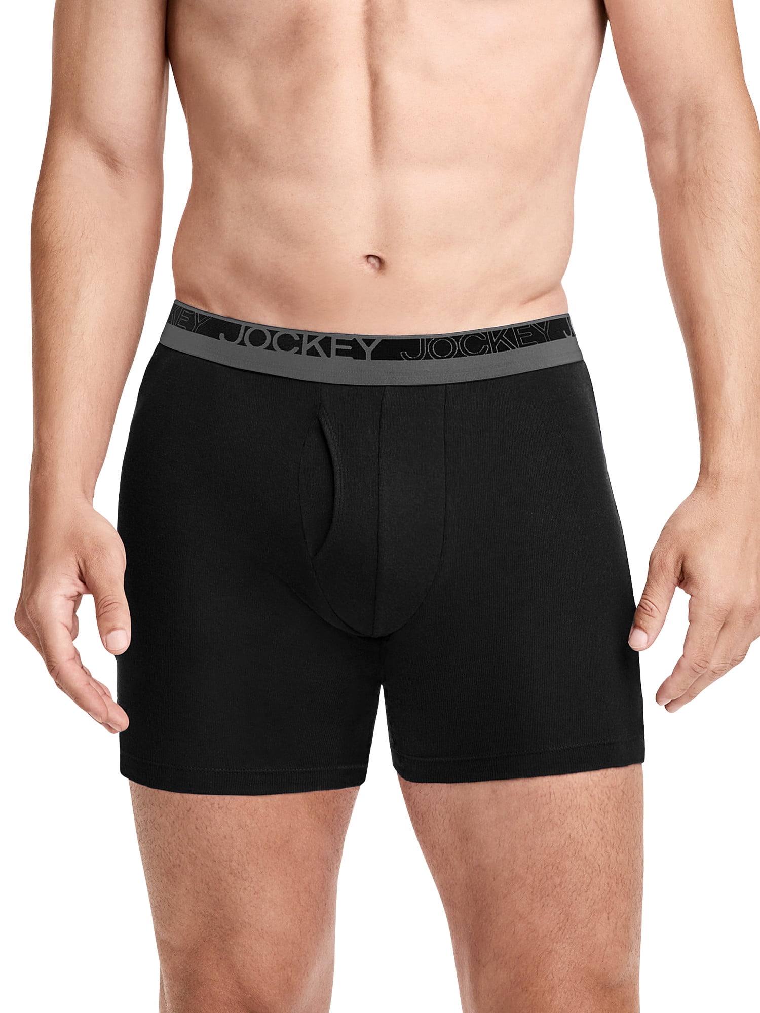 Jockey Essentials Durable 100% Cotton 6" Boxer Brief - 4 Pack