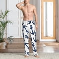 thumbnail image 6 of Lsque Navy Blue Anchor Print Men's Pajama Pants, Lounge Pant - Comfortable Home Wear,Elastic Waistband, Stylish Design-Small, 6 of 9