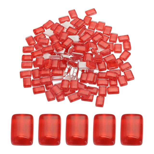 Unique Bargains 200g Irregular Crystal Glass Mosaic Tiles Tiny Glass Mosaic Tiles Bulk for Craft DIY Art Project Red