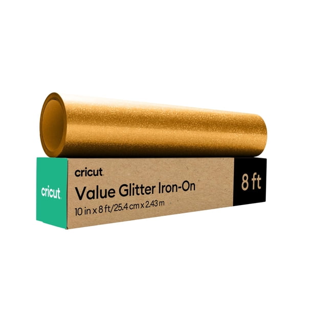 Vinilo de transferencia de calor Iron On HTV Cricut Value Glitter Gold
