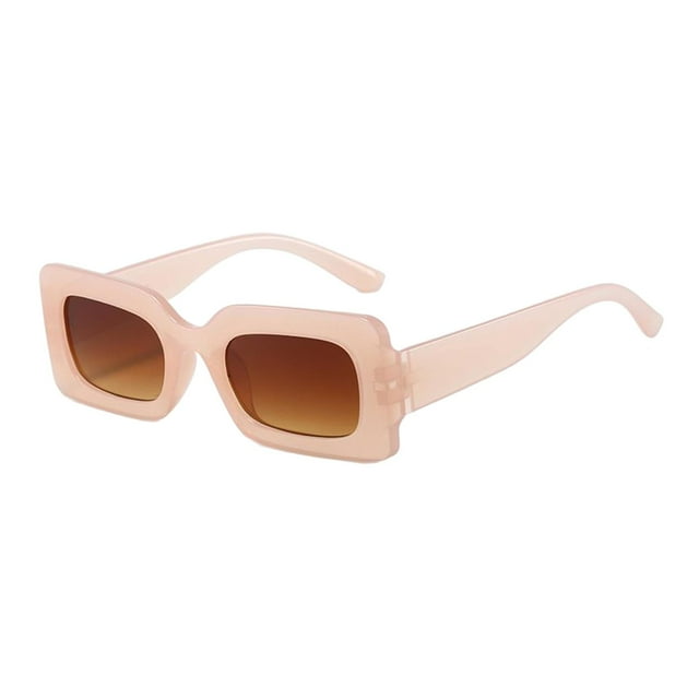 Gafas de conducción de moda Protección Verano Gafas al aire libre Gafas de sol rectangulares para mujeres Hombres para viajar Fiesta en la playa marrón rosa Yinane anteojos de mujer