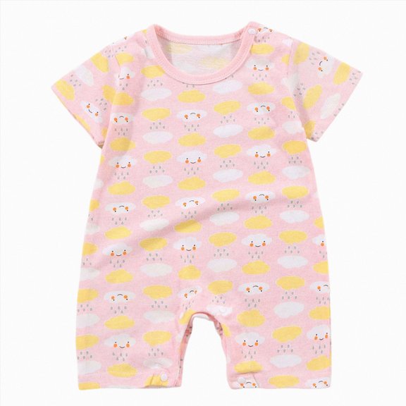 KPOPLK Romper for Baby Boys Pajama Short Sleeve One Piece Clothes Newborn Boys PJM Bodysuit Size 0-6 Months,Yellow