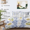 thumbnail image 3 of 3 Piece Summer Lemon Duvet Cover Set Full Size, Microfiber Comforter/Quilt Cover with Corner Ties and 2 Pillowcases, Navy Blue Spring Floral Botanical All Season Soft Bedding with Zipper Closure, 3 of 8
