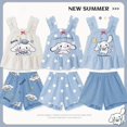 thumbnail image 2 of Sanrio Cinnamoroll Kuromi conjunto de ropa para niñas, camisola con estampado de dibujos animados de algodón para niñas, Top + Pantalones cortos, 2 of 5