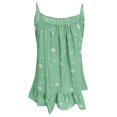 thumbnail image 4 of Fznquz Plus Size Tank Tops for Women Graphic Cami Pleated Beach Green Summer Boho Square Neck Tank Top, 4 of 4