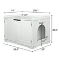 thumbnail image 4 of HomGarden Multi-Functional Cat Washroom Bench Hidden Cat Litter Box Enclosure Furniture White, 4 of 11
