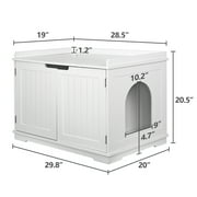 HomGarden Multi-Functional Cat Washroom Bench Hidden Cat Litter Box Enclosure Furniture White