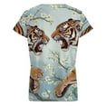 thumbnail image 6 of Tigers Clashing Blossoms Bloom Serene Women's Blouse Short Sleeve Women's Top T-Shirt Spring Summer Clothes, 6 of 7