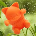 thumbnail image 3 of Tea Infuser Herbal Tea Filter Silicone Strainer Funny Cat-shaped Tea Infuser for Loose Tea leaves(Orange), 3 of 5