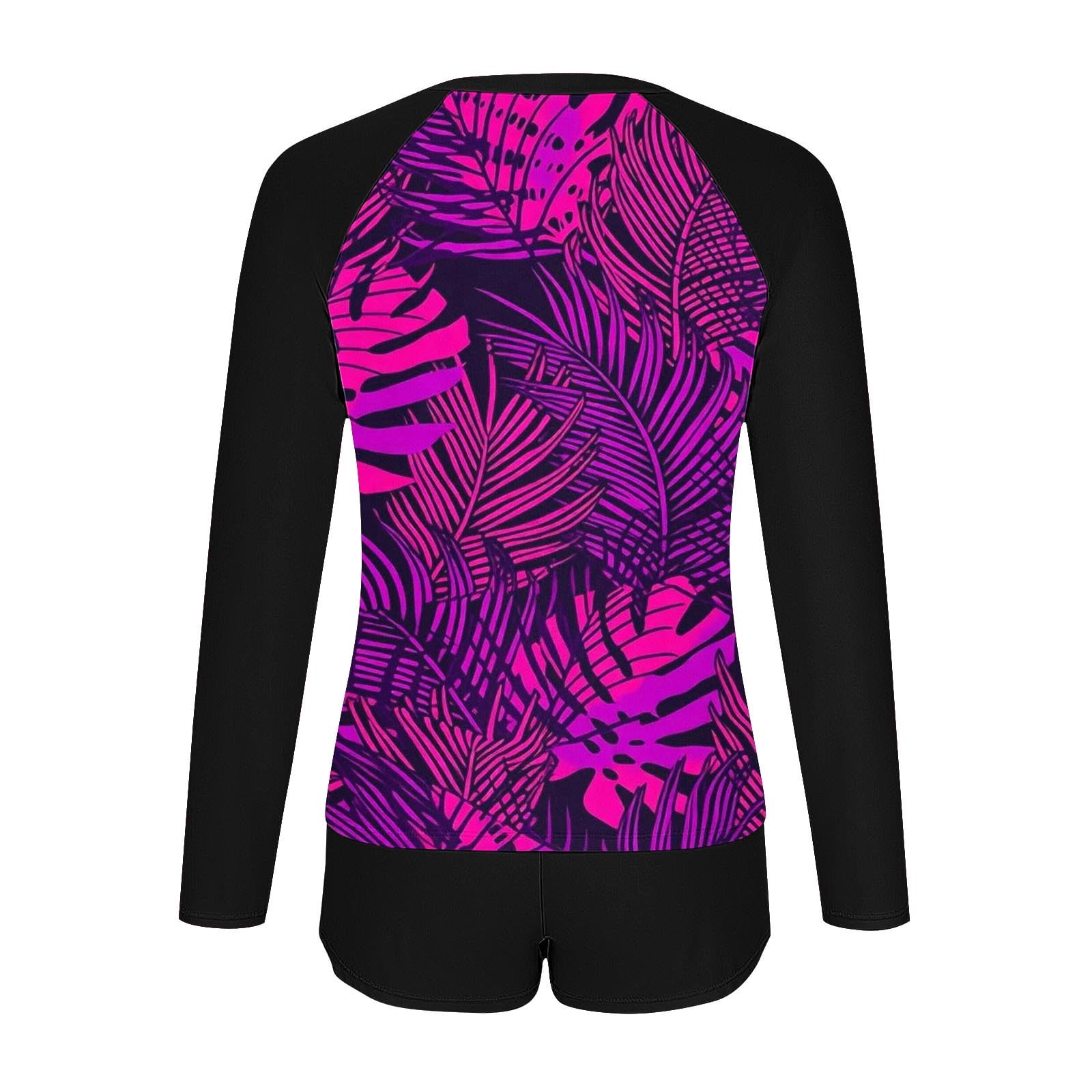 Oplxuo Women Two Piece Rash Guard Long Sleeve Swimsuits UV UPF 50+ Swim Shirt Bathing Suit with Boyshort Bottom