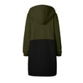 thumbnail image 3 of Usmixi 2023 Sweatshirt Coat for Women Winter Long Overcoat for Women Fashion Color Block Open Zip Drawstring Hooded Sweatshirt Coat Fall Lightweight Loose Trench Jacket with Pocket Weekly, 3 of 3