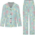 thumbnail image 4 of Top-kevin Womens Pajamas Set Passover Symbols Pattern Soft Long Sleeve Sleepwear Button Down Sets, 4 of 12