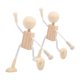thumbnail image 4 of Juego de 2 muñecos de madera sin terminar para manualidades creativas y decoración de escritorio. Incluye figuras de madera hechas a mano y figuras de muñecos de madera en blanco., 4 of 7