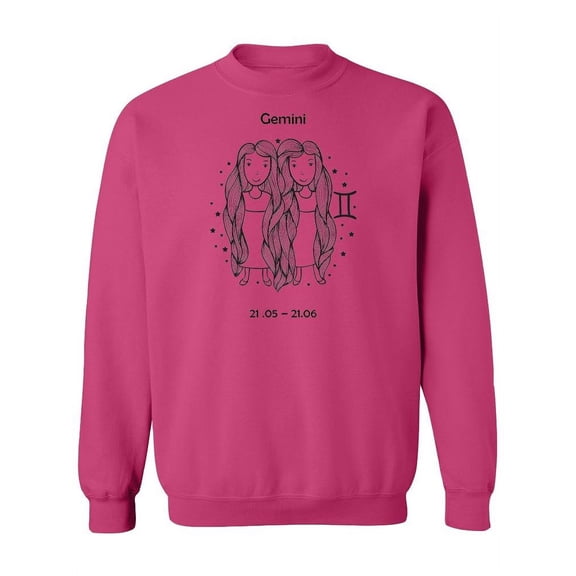 Cute Geminis Sign Sweatshirt Women -Image by Shutterstock, Female Large